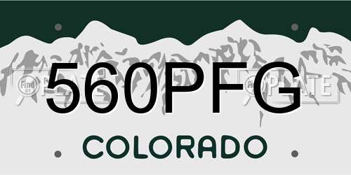 560PFG Colorado License Plate