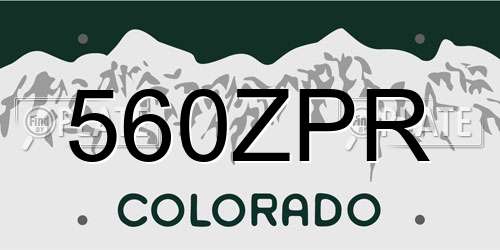560ZPR Colorado License Plate