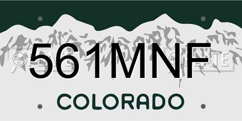 561MNF Colorado License Plate