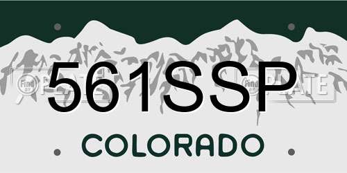 561SSP Colorado License Plate