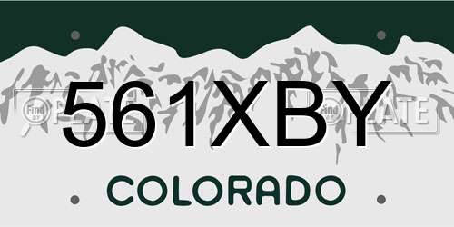561XBY Colorado License Plate
