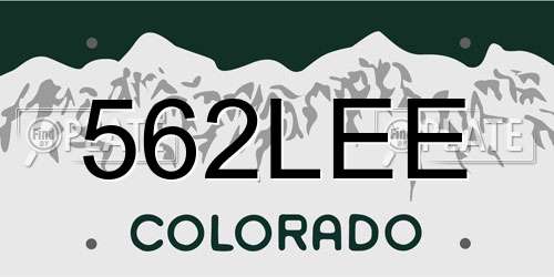 562LEE Colorado License Plate