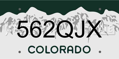 562QJX Colorado License Plate