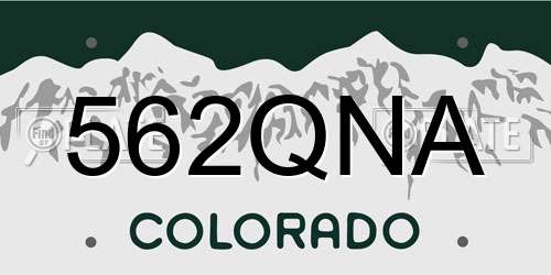 562QNA Colorado License Plate