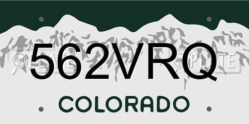 562VRQ Colorado License Plate