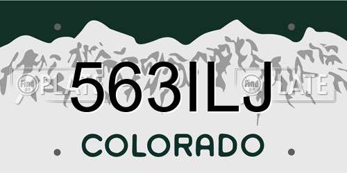 563ILJ Colorado License Plate