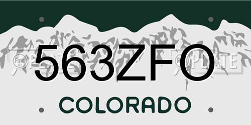 563ZFO Colorado License Plate