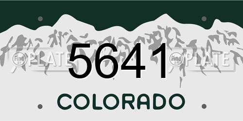 5641 Colorado License Plate