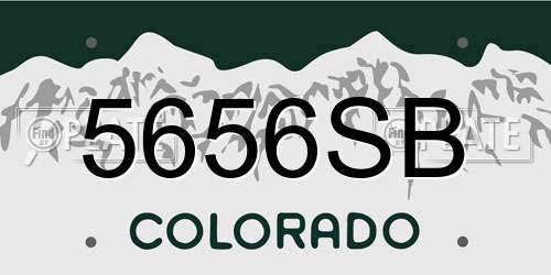 5656SB Colorado License Plate
