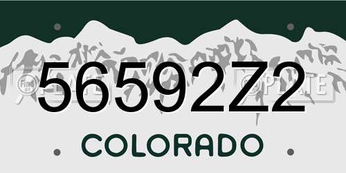 56592Z2 Colorado License Plate