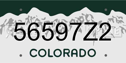 56597Z2 Colorado License Plate