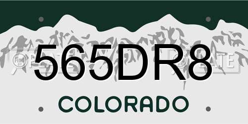 565DR8 Colorado License Plate