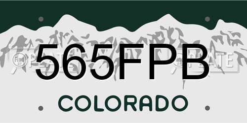 565FPB Colorado License Plate