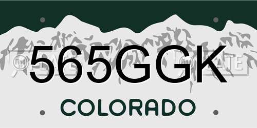 565GGK Colorado License Plate