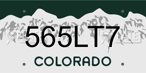 565LT7 Colorado License Plate