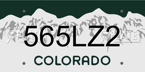 565LZ2 Colorado License Plate