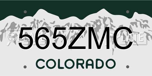 565ZMC Colorado License Plate