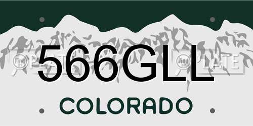 566GLL Colorado License Plate