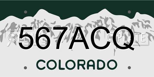 567ACQ Colorado License Plate