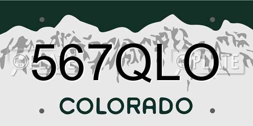 567QLO Colorado License Plate