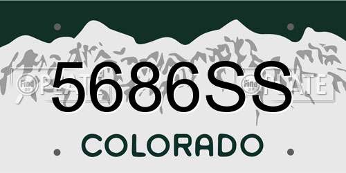 5686SS Colorado License Plate