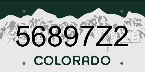 56897Z2 Colorado License Plate