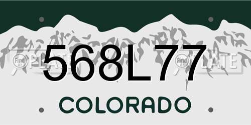 568L77 Colorado License Plate