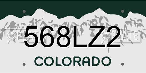 568LZ2 Colorado License Plate