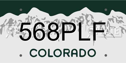 568PLF Colorado License Plate