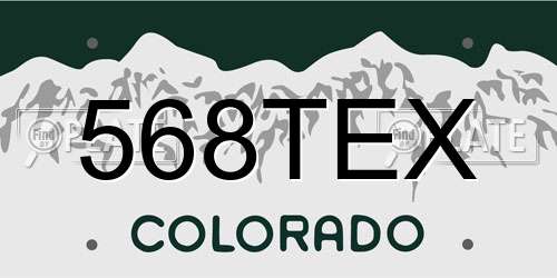568TEX Colorado License Plate