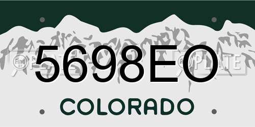 5698EO Colorado License Plate
