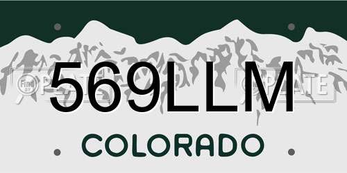 569LLM Colorado License Plate