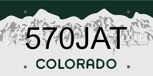 570JAT Colorado License Plate