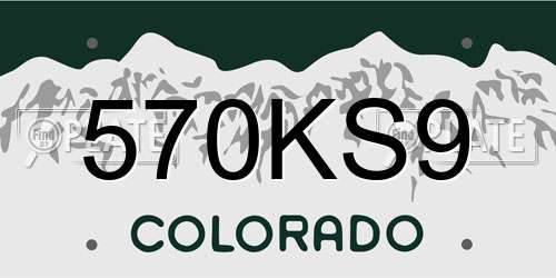 570KS9 Colorado License Plate