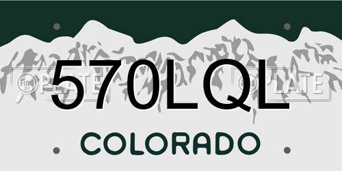 570LQL Colorado License Plate
