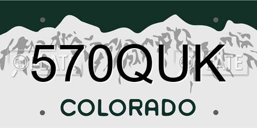 570QUK Colorado License Plate