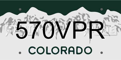 570VPR Colorado License Plate