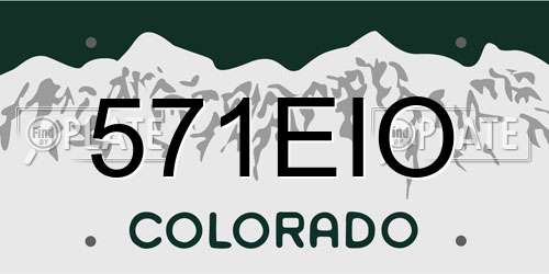 571EIO Colorado License Plate