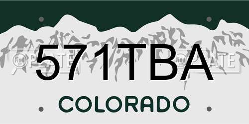 571TBA Colorado License Plate