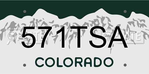 571TSA Colorado License Plate