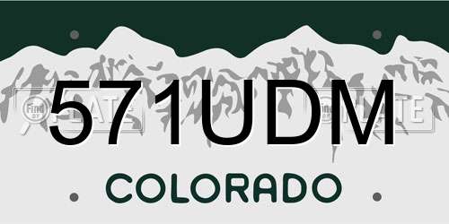 571UDM Colorado License Plate