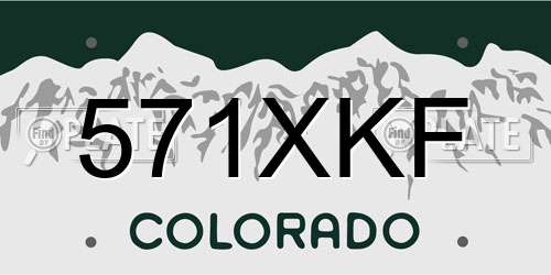 571XKF Colorado License Plate
