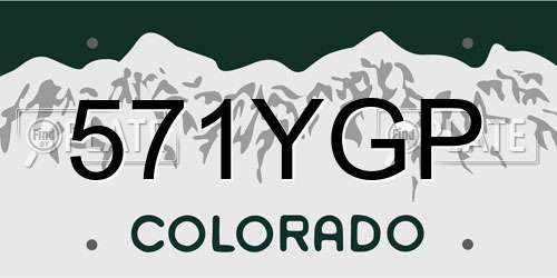 571YGP Colorado License Plate
