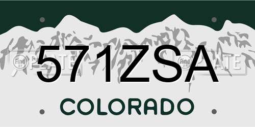571ZSA Colorado License Plate