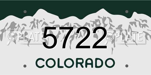 5722 Colorado License Plate