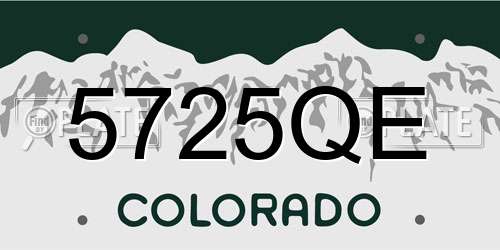 5725QE Colorado License Plate