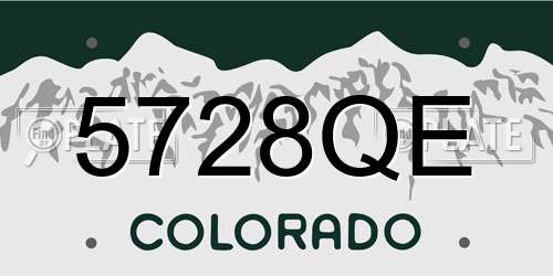 5728QE Colorado License Plate