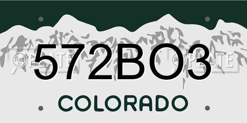 572BO3 Colorado License Plate