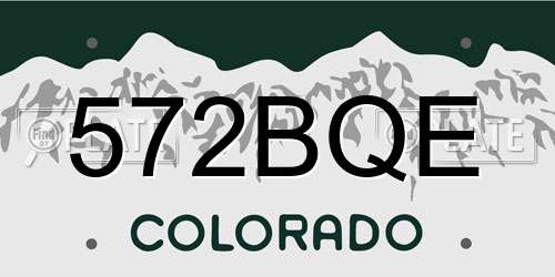 572BQE Colorado License Plate