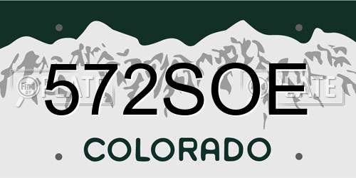572SOE Colorado License Plate